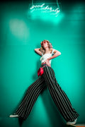 Striped Double-Breasted Jacket Set - Multi